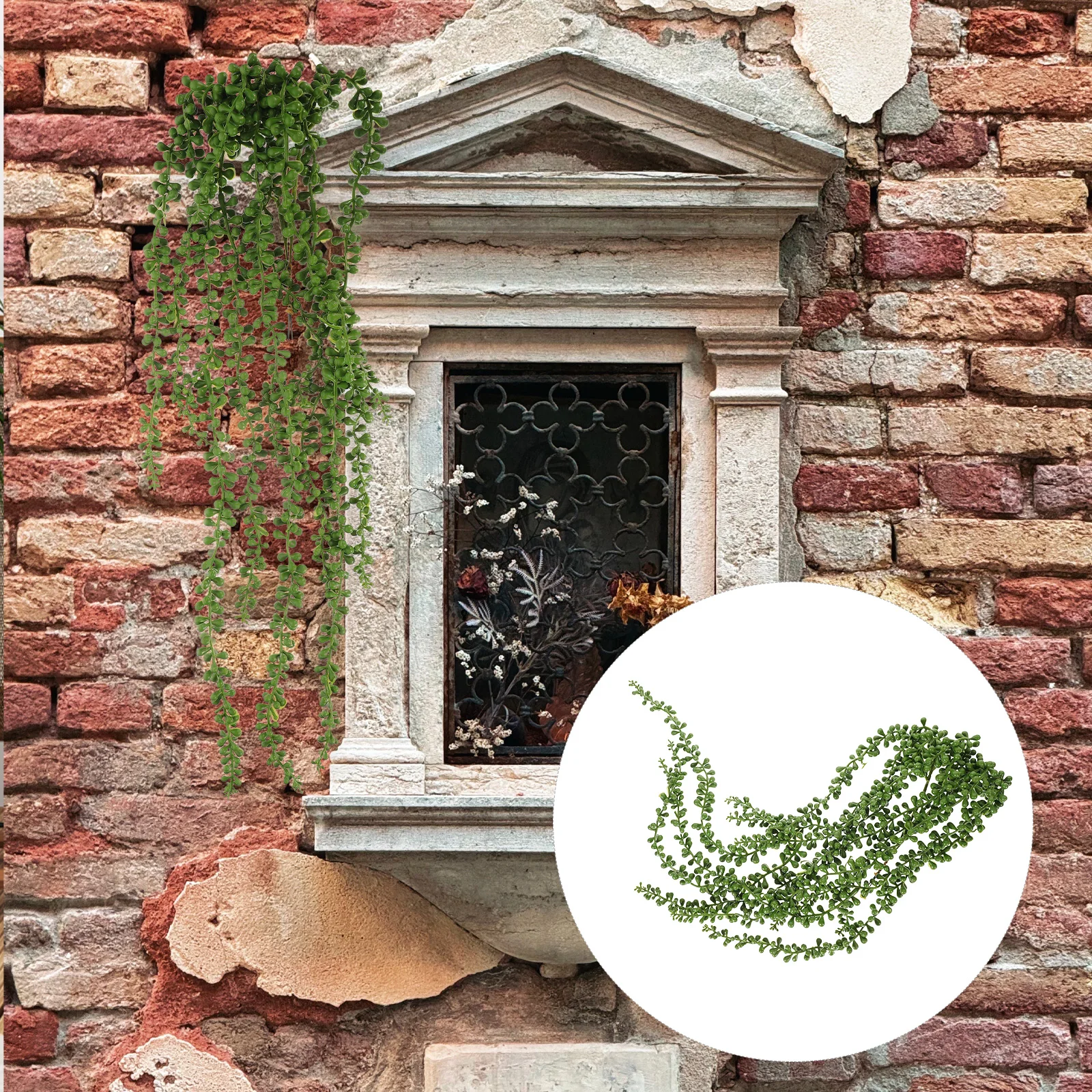 

3Pcs Artificial Hanging Plants Fake String of Pearls Lifelike Plastic Greenery Decor for Home Wedding Outdoor Party