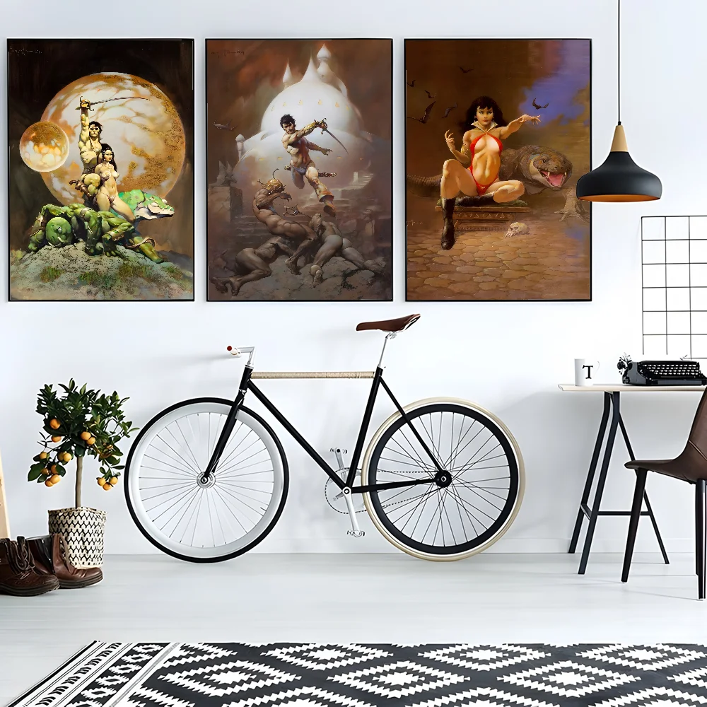 ملصق فني من فرانك فرازيتا عالي الدقة على الحائط اللاصق المقاوم للماء وغرفة المعيشة المنزلية وغرفة النوم والديكور الجمالي