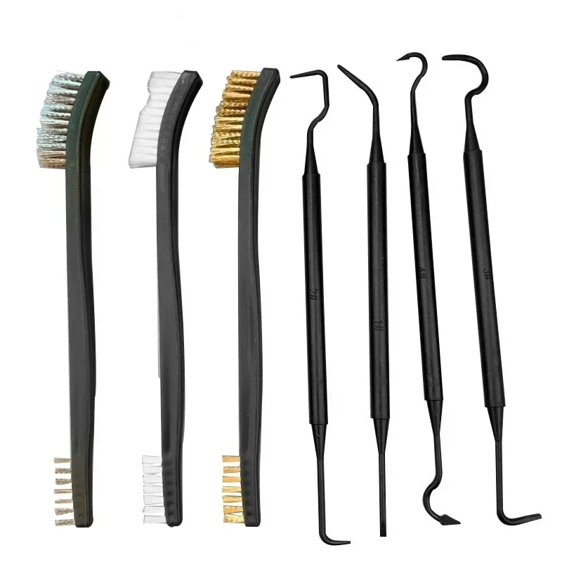 3-12pcs Cleaning Tool Double-end Mini Wire Brush Set Stainless Steel Brass Nylon Cleaning Polishing Detail Metal Rust Brush