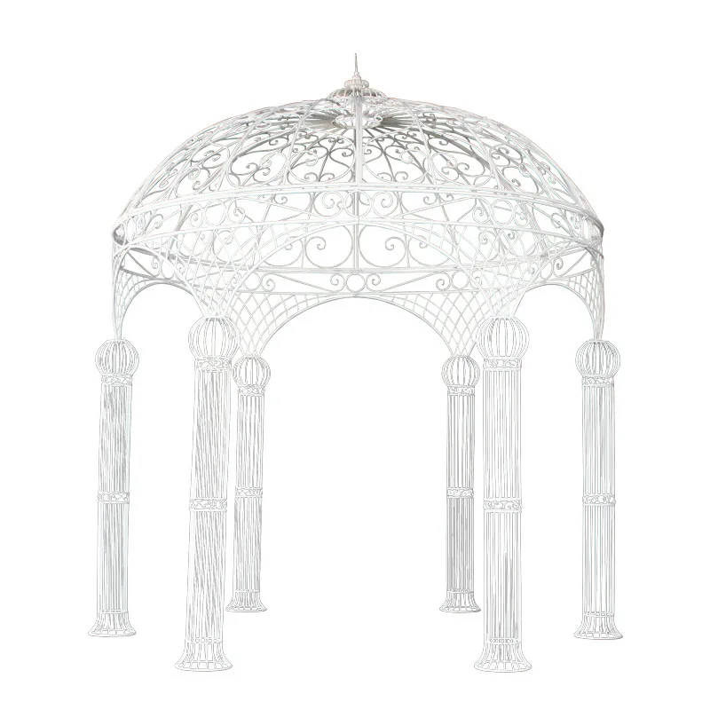 

Wedding iron pavilion six-column yurt wedding ceremony outdoor iron landscape flower arch