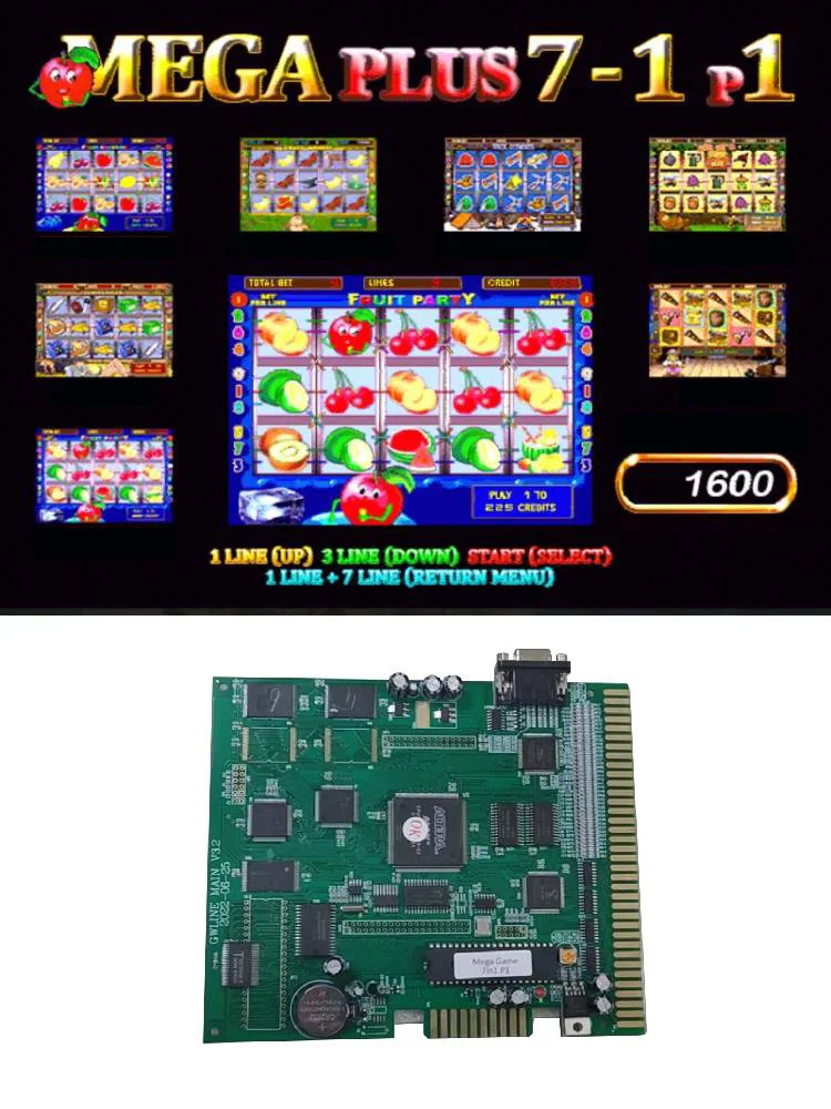 Game PCB New Mega 7 in 1 Game Board Lucky Haunter for Arcade Game Console pcb Game console motherboard