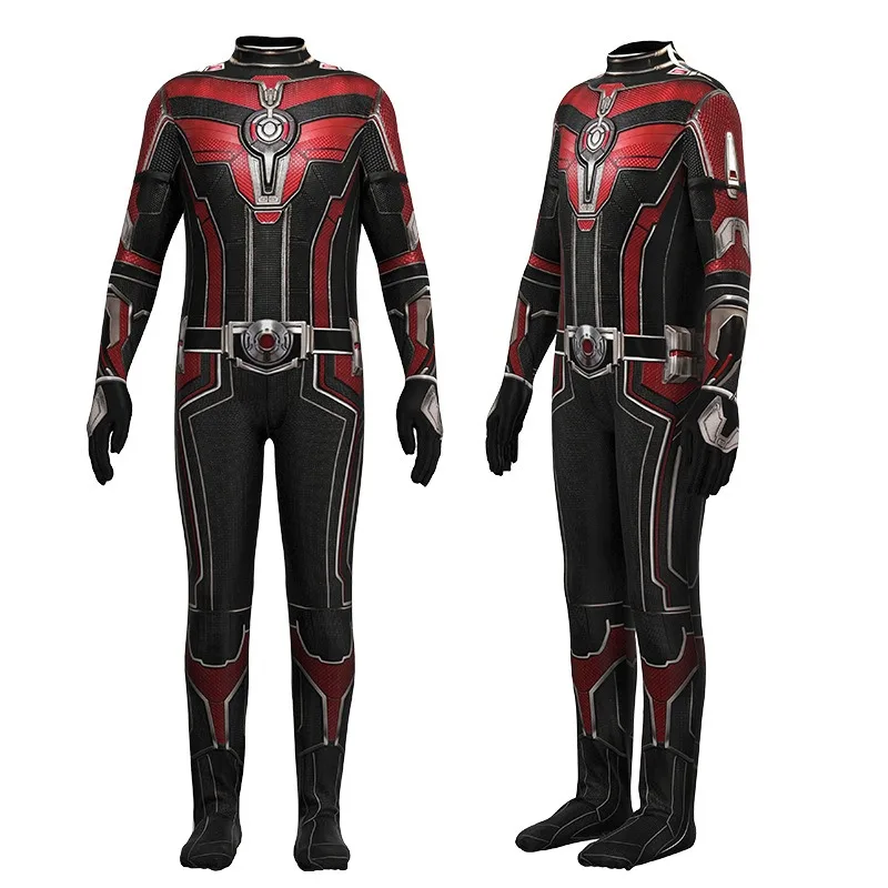 Superhero Ant Man Costume Antman And The Wasp Halloween Mask Helmet Jumpsuit Bodysuit Zentai Suit Adult Kids Quantumania Cosplay