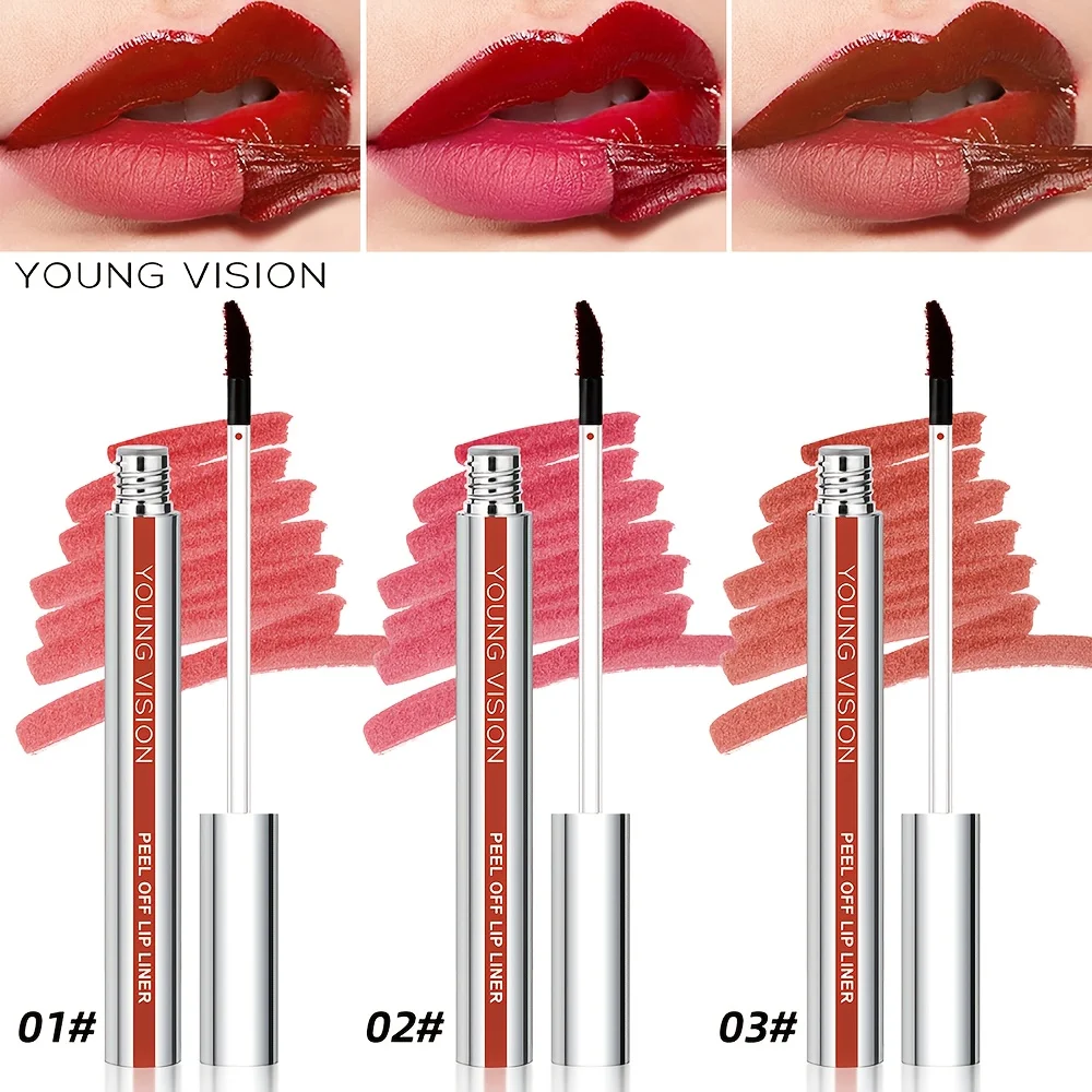 Peel Off Lip Liner Pro, 3pcs/set Lip Liner Stain, Makeup, Cosmetics, Waterproof Liquid Lip Liner, Natural Lip Liner, Lipgloss