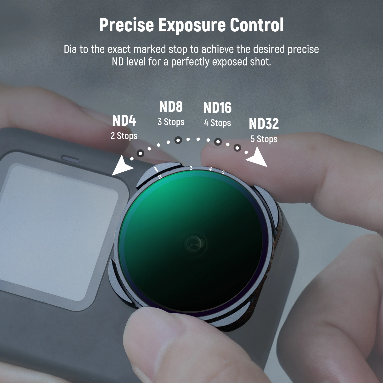 Nuevo filtro de ND4-ND32 Variable NEEWER 2-5 paradas filtro ND Variable con vidrio óptico HD multicapa para GoPro 9 10 11 12 13