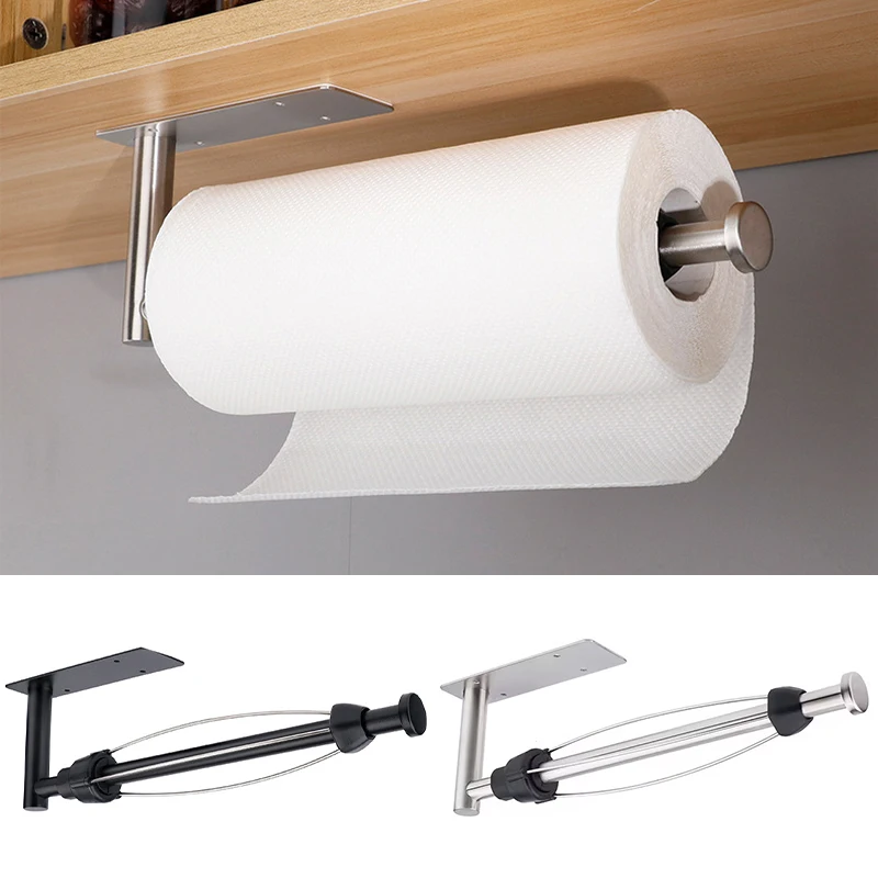 Single Hand Stainless Steel Operable Paper Towel Holder with Damping Effect, Paper Towel Roll Holder Wall Mounted for Bathroom
