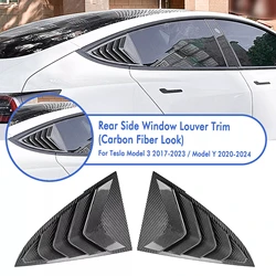 For Tesla Model 3 2017-2023 Rear Window Shutter Cover Spoiler Pair Rear Triangle Window Louver Shutter Trim
