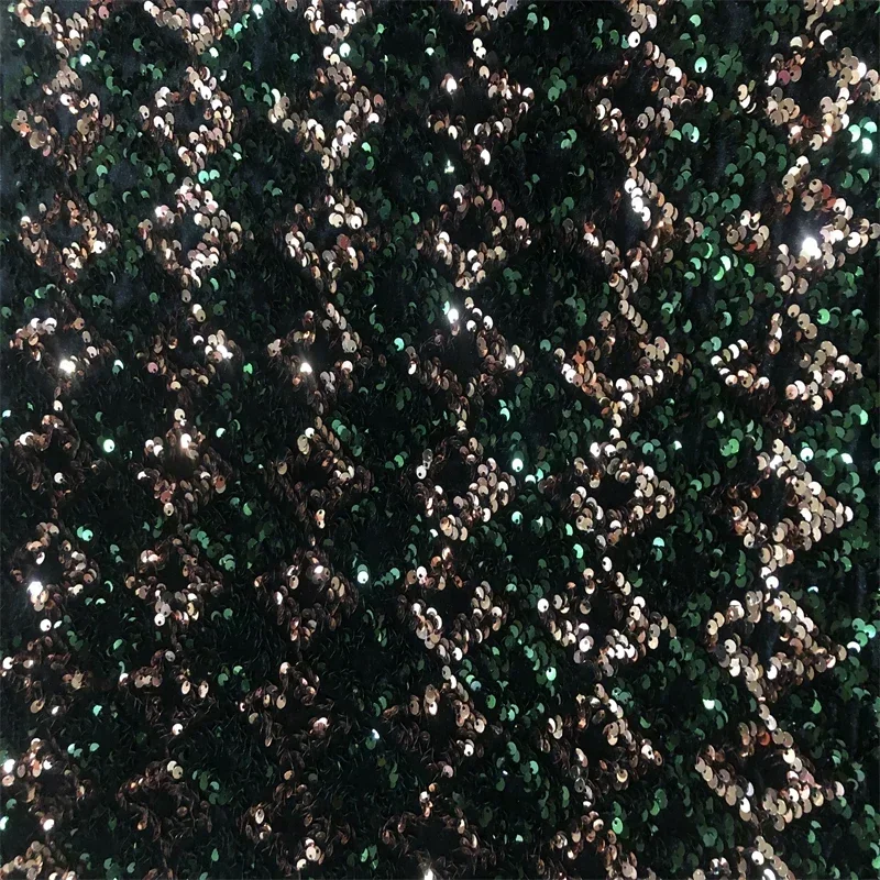 New Listing Black Sequin  Noble Formal Dress Sequin Fabric Velvet Bottom For Shows DIY Sewing Children Dress Width125CM