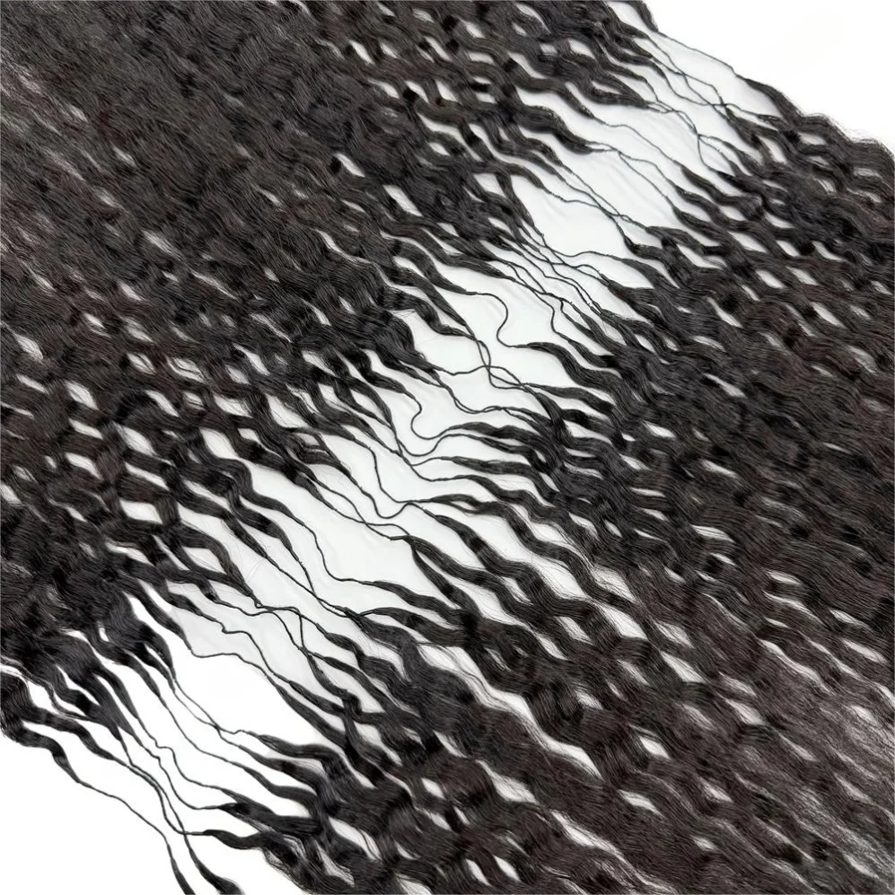 100% Echthaar-Häkelverlängerungen Burmesisches Lockiges Haar mit Kleinen Spiralen Burmesisches Lockiges Haar Vorgefertigte Knotenlose Miracle-Knot-Zöpfe – Detail 5
