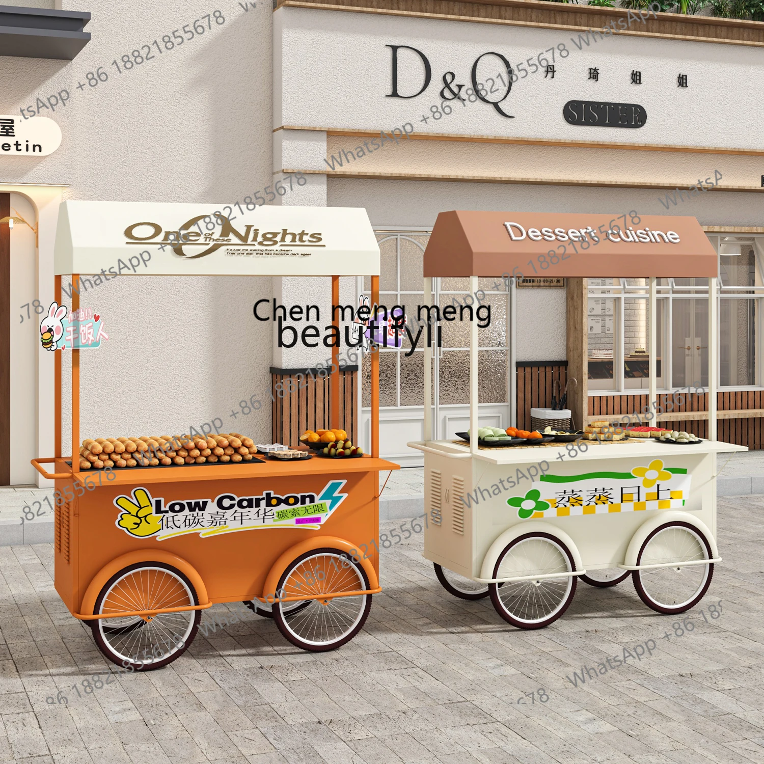 cc182Mobile trolley Commercial street stall cart Wrought iron stall Hotel promotion Shopping mall float
