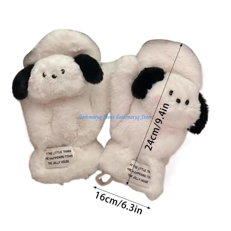 573B النساء القفازات الكرتون جرو أفخم القفازات الشتاء الدافئة التزلج قفازات للمراهقين سيدة العالمي رشاقته اصطف تدفئة اليد