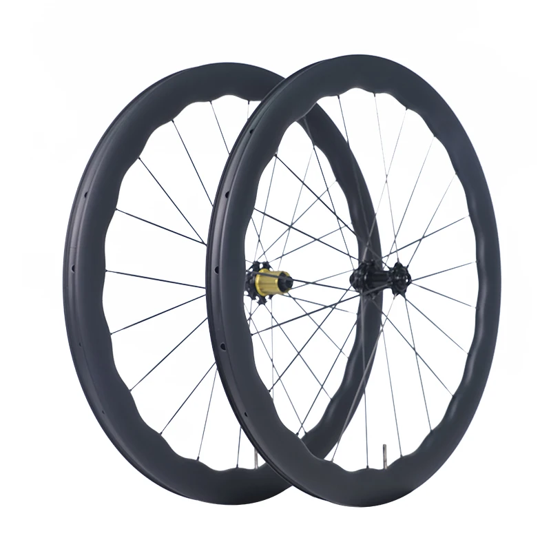 

700C Road Bike Disc Brake Wheels High-Strength Front Rear Clincher Rim Set UD Finishing Matte Carbon Fiber High Bicycle Wheel
