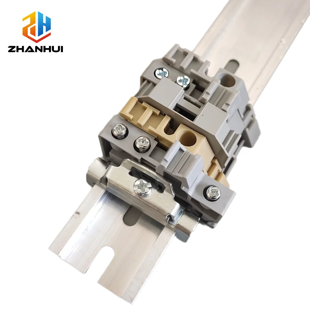 10Pcs NS35 DIN Rail Fixed Clip - E/UK Series Tool-free Screwless End Clamp Bracket for Terminal Block Installation