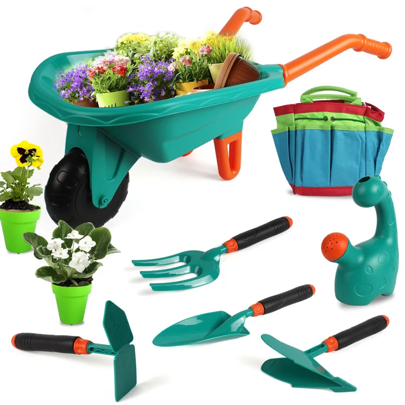 gardening-tool-set-toys-for-kids-children's-outdoor-garden-beach-cart-apron-glove-plant-flowers-tools-gifts-for-boys-and-girls