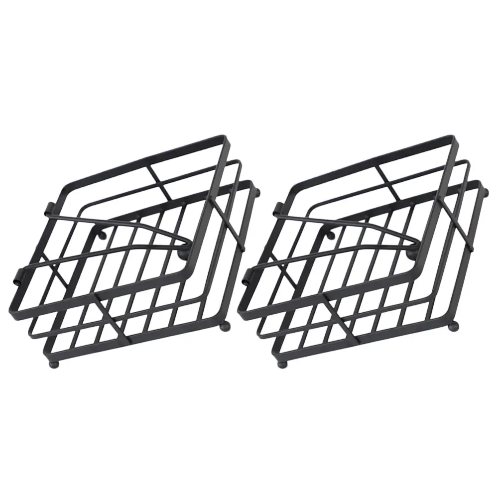 

2pcs Iron Napkin Holder Flat Square Table Storage Rack For Kitchen Bathroom Metal Tissue Holder Countertop Serviette Stand