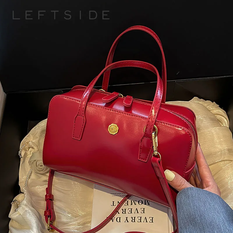 Small PU Leather Crossbody Bags with Short Handle for Women 2024 Summer Korean Fashion Shoulder Bags Lady Handbags and Purses