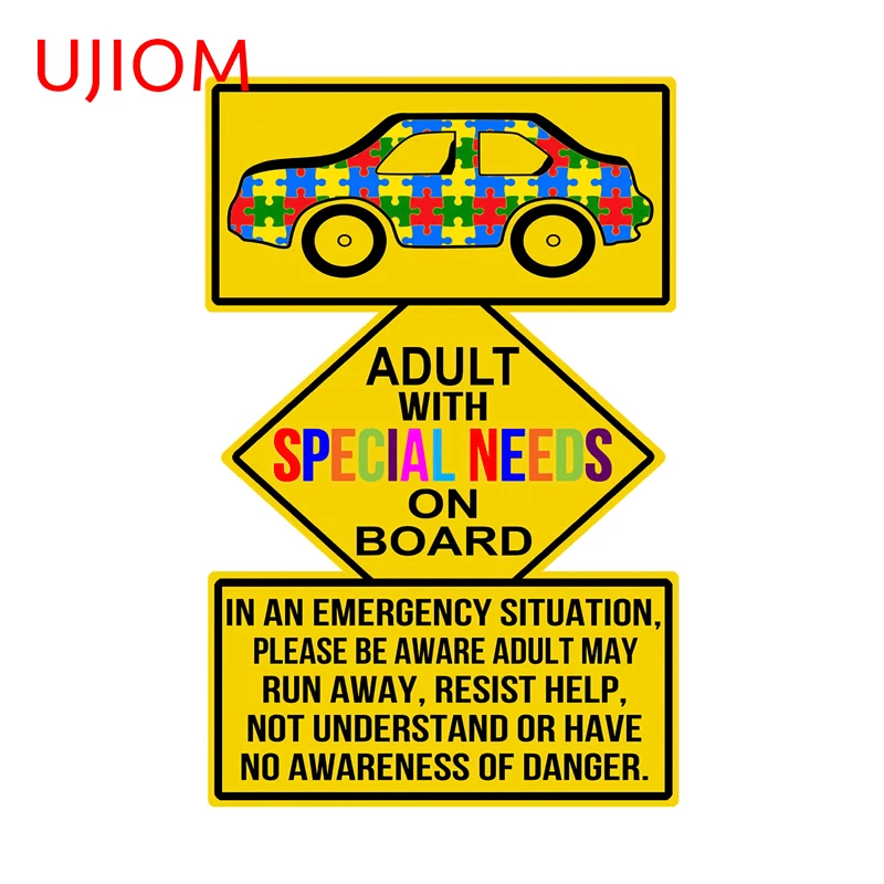 UJIOM Magnetic Bumper Autistic Child Warning Wall Sticker Enchanting Fashionable Sunscreen Decal Chic Wardrobe Vestibulec Decor