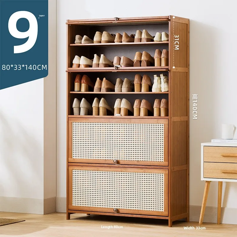 

Firm Imitation rattan woven shoe cabinet, simple shoe rack at the door of the home, economical storage, multi-layer dust-proof
