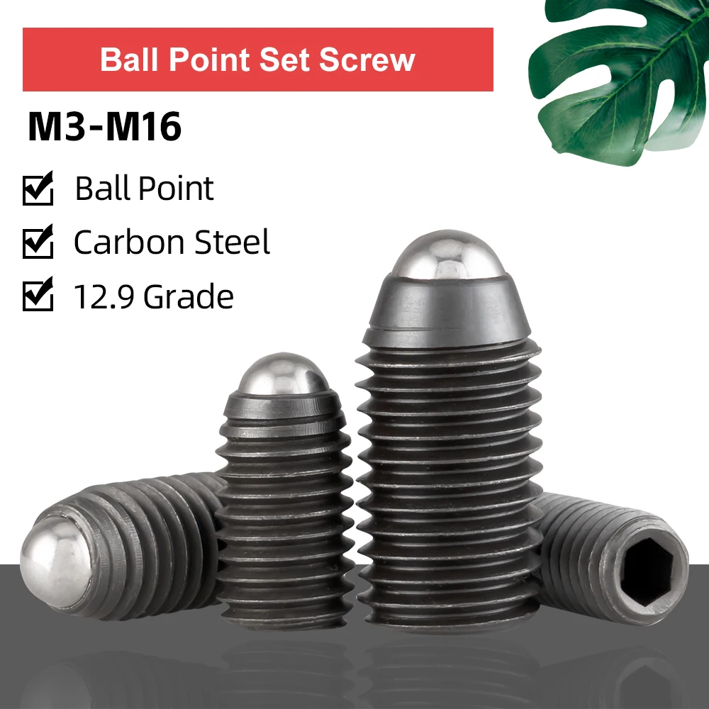 

Hex Hexagon Socket Ball Domed Point Set Screws M3 M4 M5 M6 M8 M10 M12 M16 Carbon Steel Blackening Metric Spring Plunger Screw
