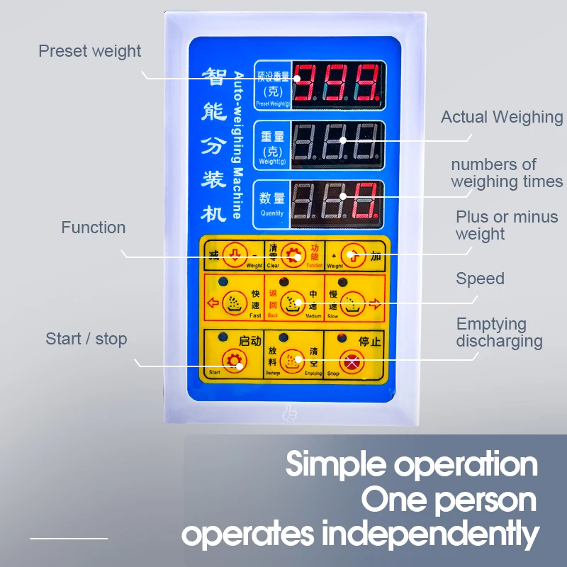 Automatische digitale besturing Deeltjeskorrel Intelligente weegvulmachine Rijstzaad Graan Noten Vulmachine