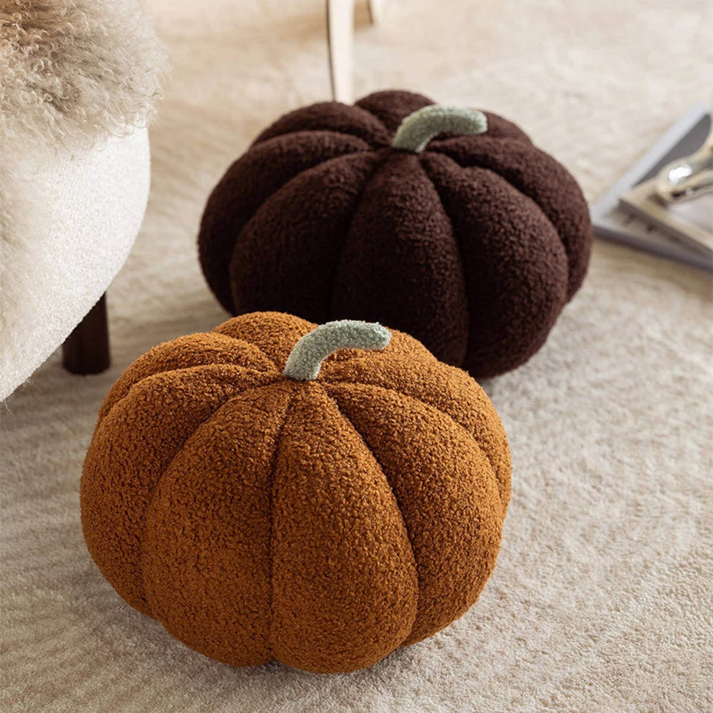 Fluffy Halloween Pumpkins Cushion PP Cotton Stuffed Sleeping Mate Pillow For Sofa Car Bedroom Decor