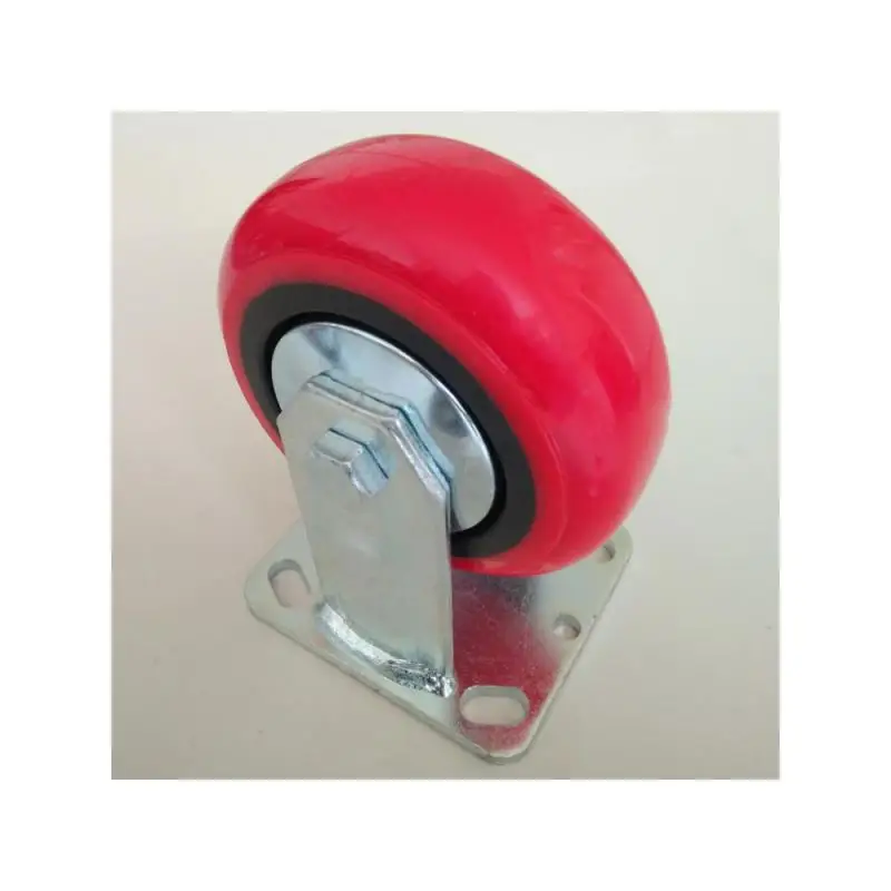 1 Pcs 5 Inch Heavy Red Directional Wheel Diameter 125 Korean Fixed Caster Logistics Turnover Trolley Foot Maximum Load 250kg