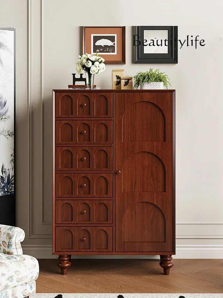 X40 American-Style Retro Chest Of Drawers Living Room French-Style Middle-Ancient Home Entrance Cabinet Bedroom Chest Of Drawer
