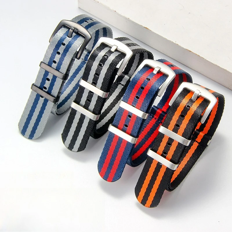 Ultra-Light Nylon Accessory for Seiko Casio Omega Seamaster Tudor 20 22mm Easily Adjustable Specific Lugs Pin Buckle Watch Strap