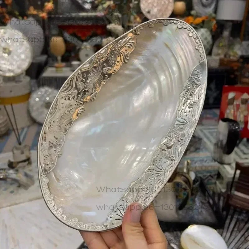 Natural Large Shell Tray, Fruit Plate Storage, Jewelry Storage, Decorative Ornaments