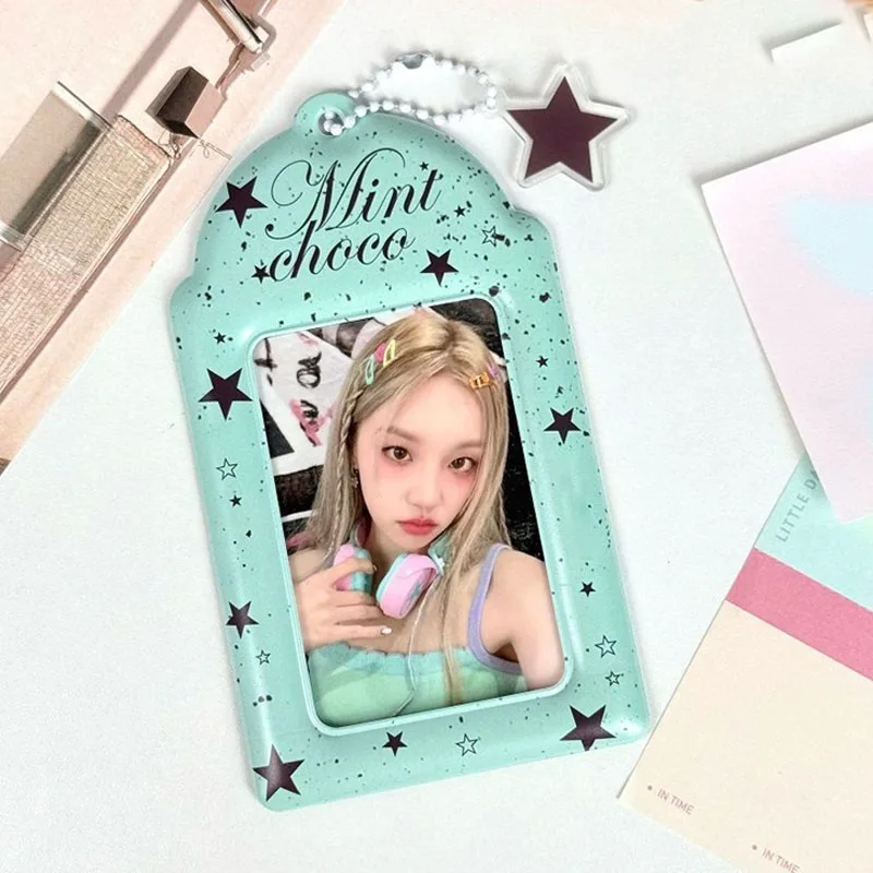 Y2K Mint Chocolate Itabag Card Holder 3 Inch Cute PVC Card Sleeve Kpop Idol Photo Display Bag Charm Stationery Gift For Girls