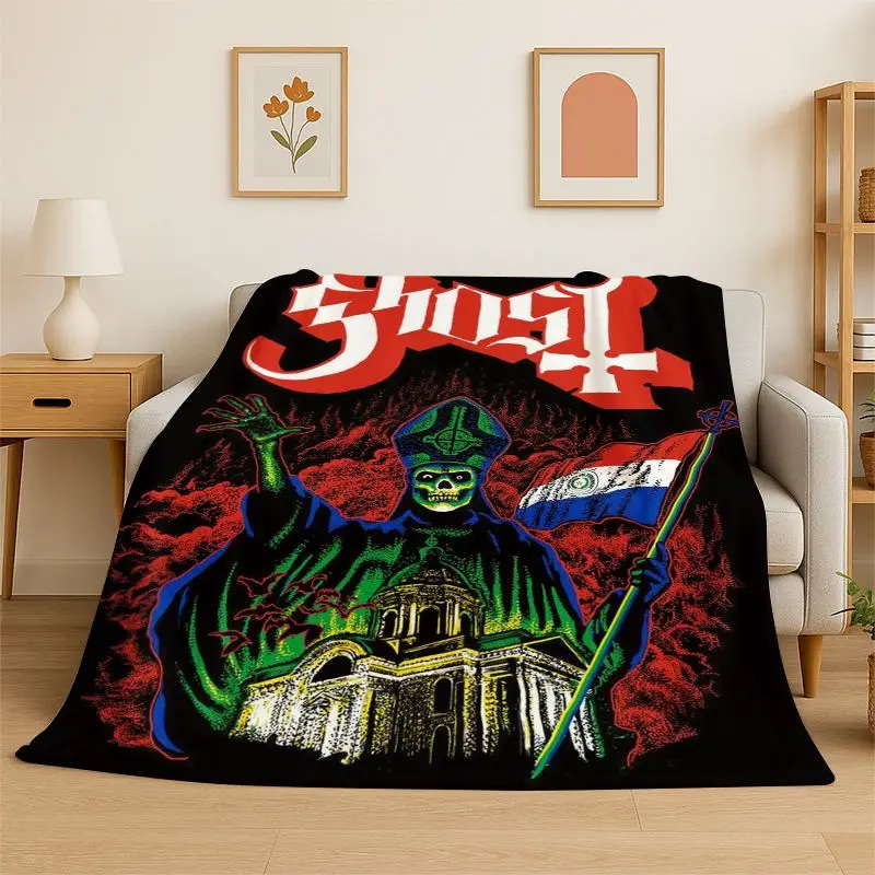 Rock Metal Dark Ghost Band Papa Emeritus Flannel Blanket,Ultra Soft Plush Throw for Home Bedroom Bed Sofa Cover Office Picnic