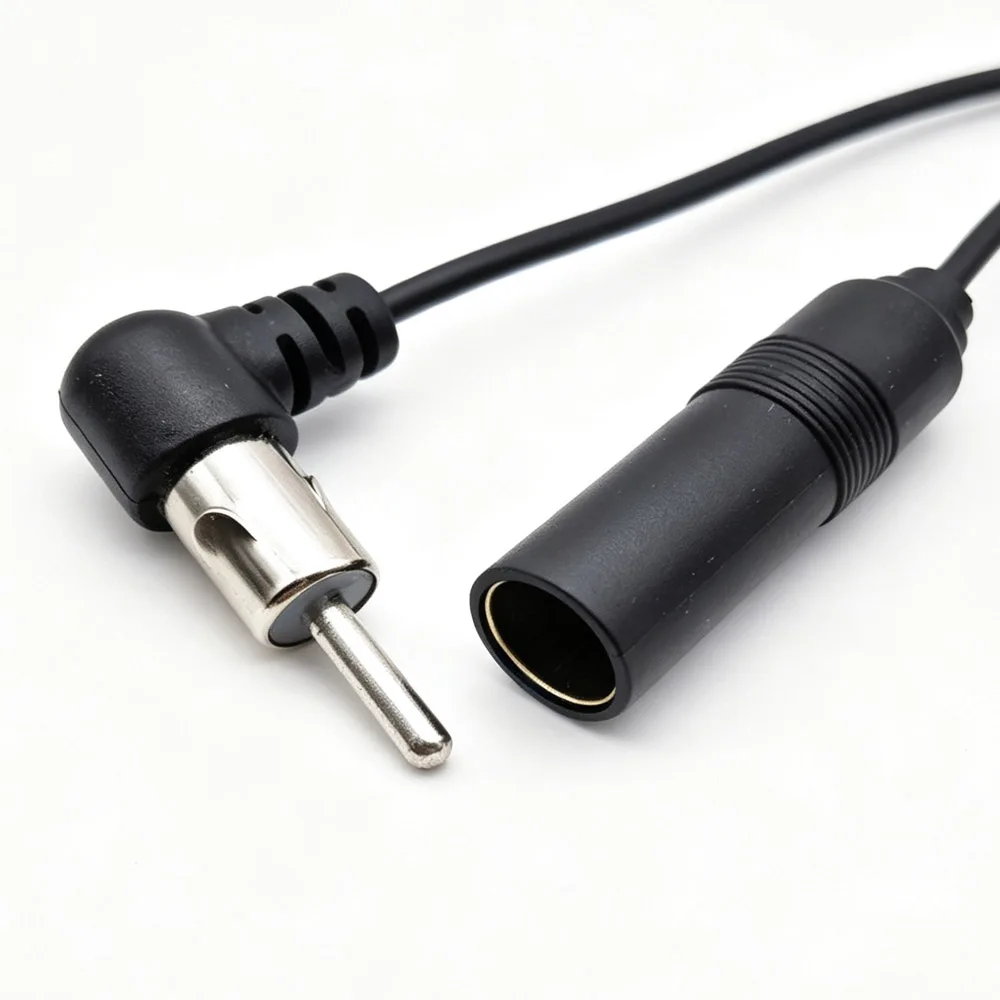 1pcs 20cm Car Radio extension antenna 90 degree Elbow Antenna Male to Female Plug Cable Audio FM/AM Antenna Adapter Black  ﻿