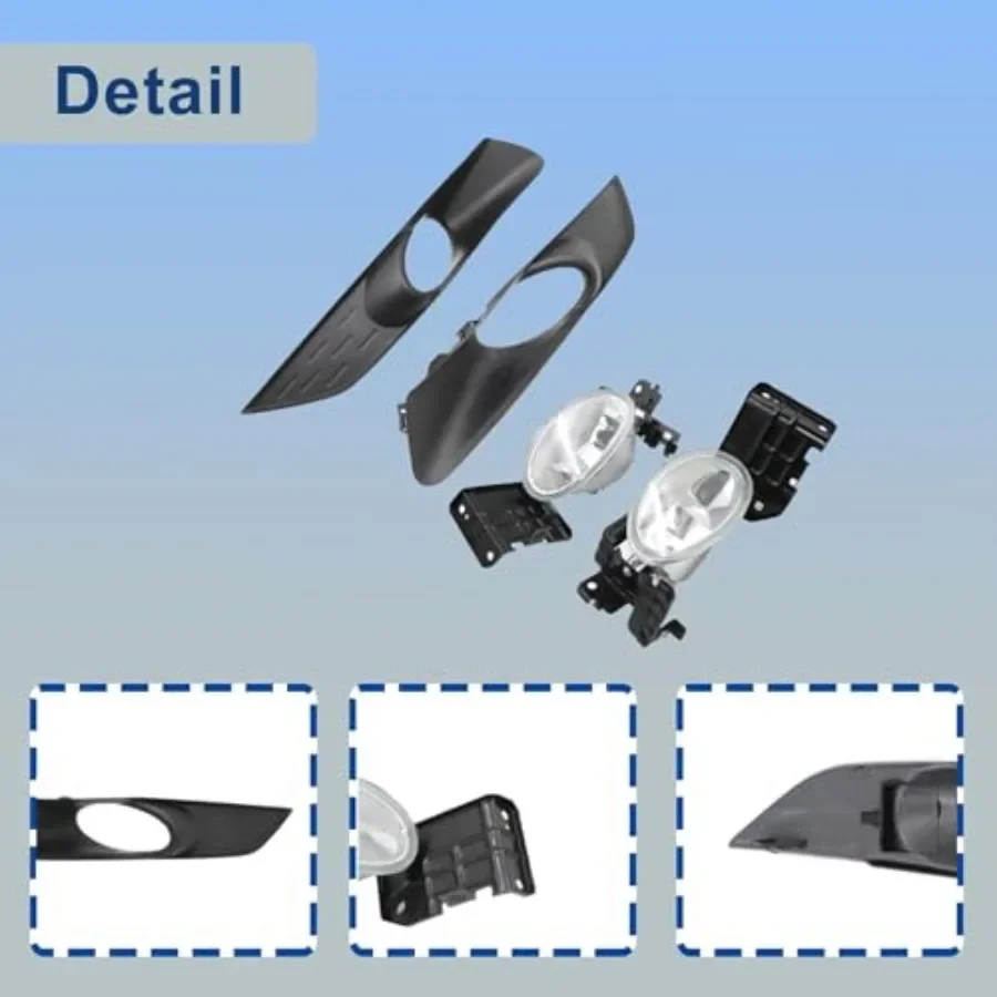 4 قطع من مصابيح الضباب المصد الأمامي الأسود ومجموعة غطاء لتعزيز الرؤية ومظهر أنيق متوافق مع هوندا أكورد 3.5 لتر #3