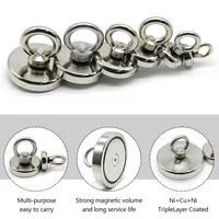 16 20 25 36 42 48 60mm Neodymium Fishing Magnet Heavy Duty Rare Earth with Eyebolt Salvage Magnetic