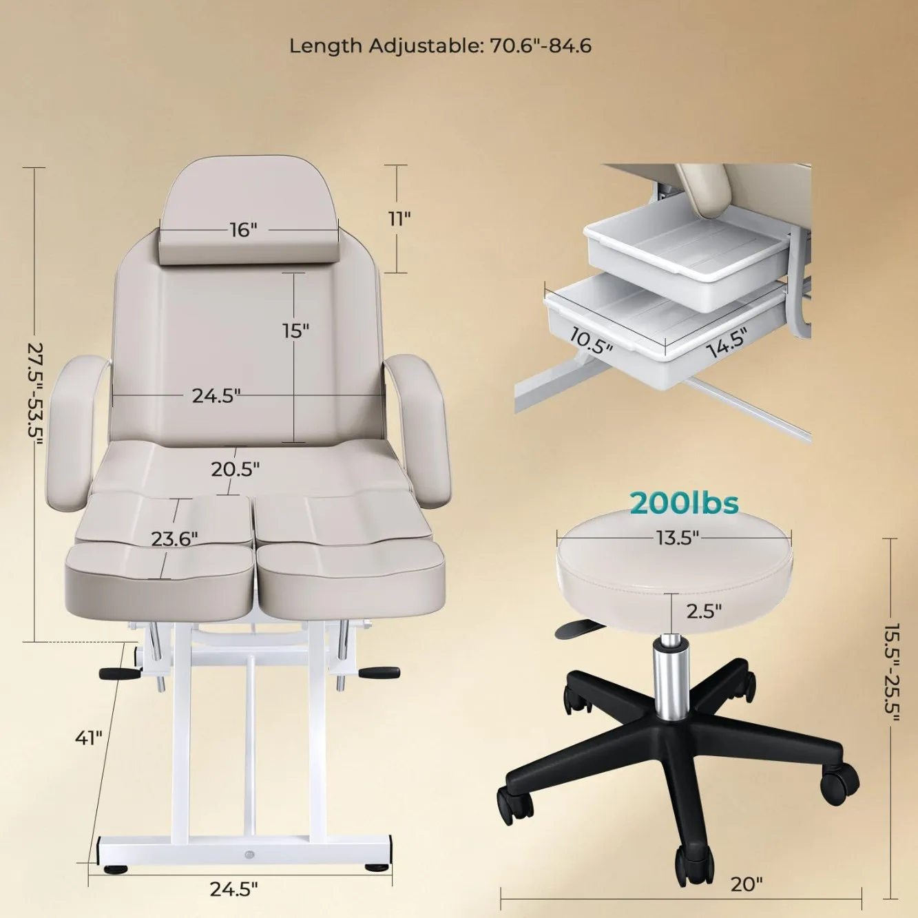 Beauty bed new simple modern adjustable technician solid color massage chair factory direct sales