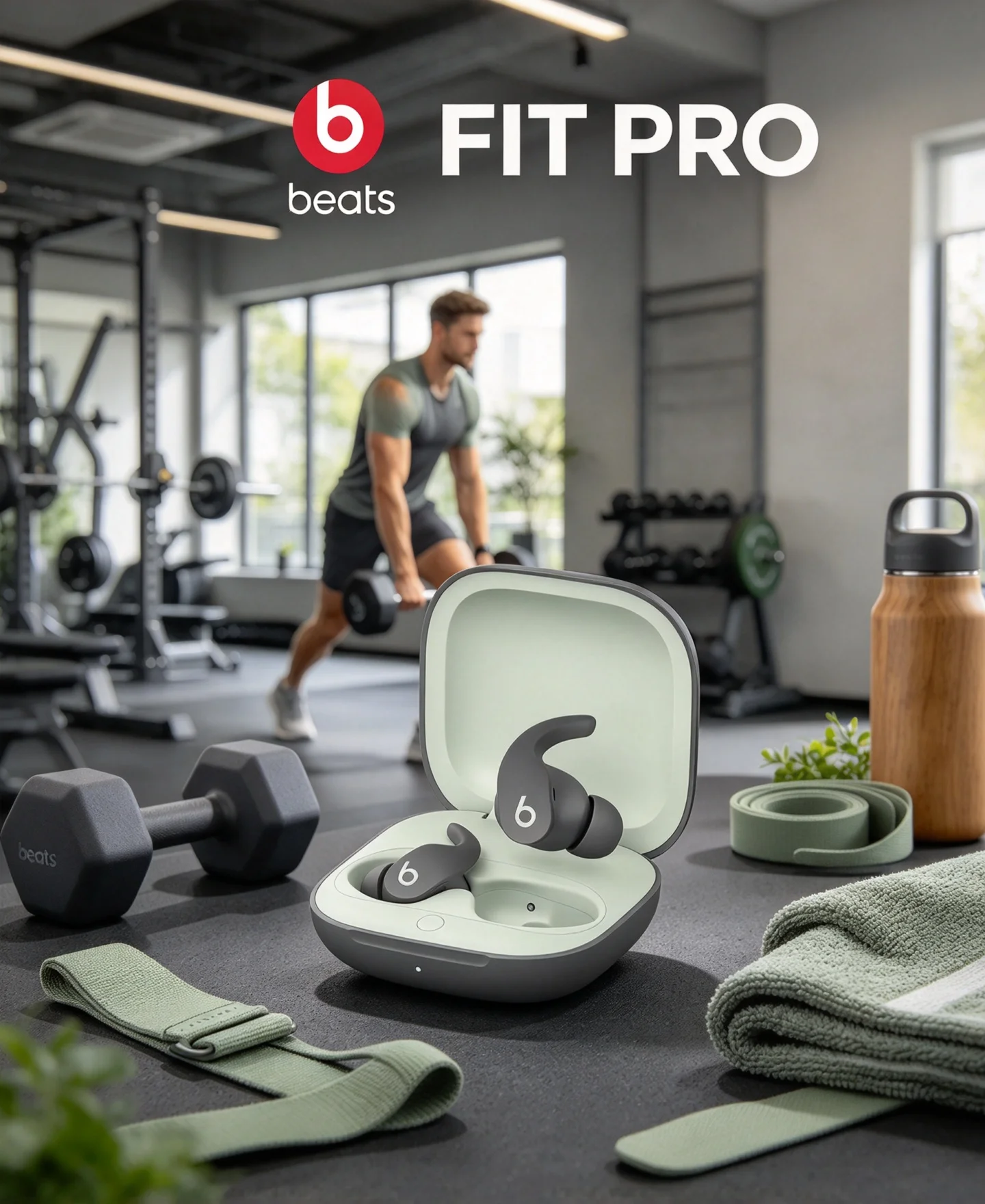 Beats Fit Pro Wireless Noise Cancelling Earbuds, Flexible Secure Wingtips, Spatial Audio, IPX4, Bluetooth for Apple & Android