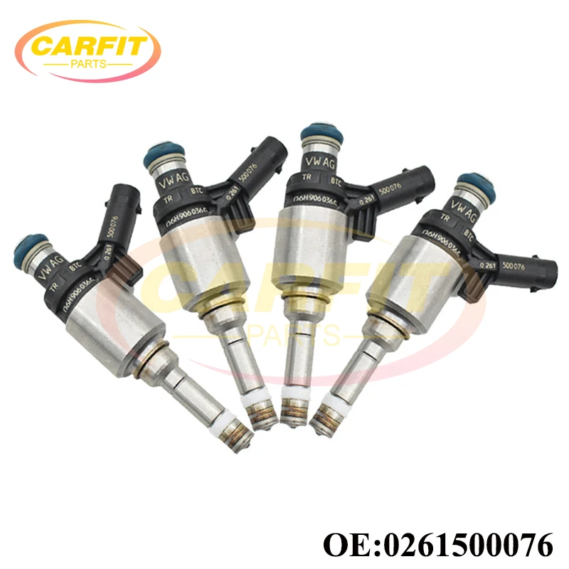 

4PCS High Quality OEM 0261500076 06H906036G Fuel Injector For Audi A4 A3 A5 Q3 Q5 TT VW Beetle Eos CC PASSAT GTI Jetta Tiguan