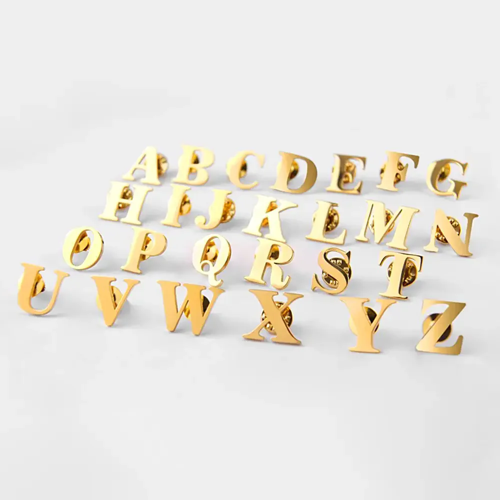 

No minimum custom letter, metal badge, tie, electroplated gold pin, custom suit badge