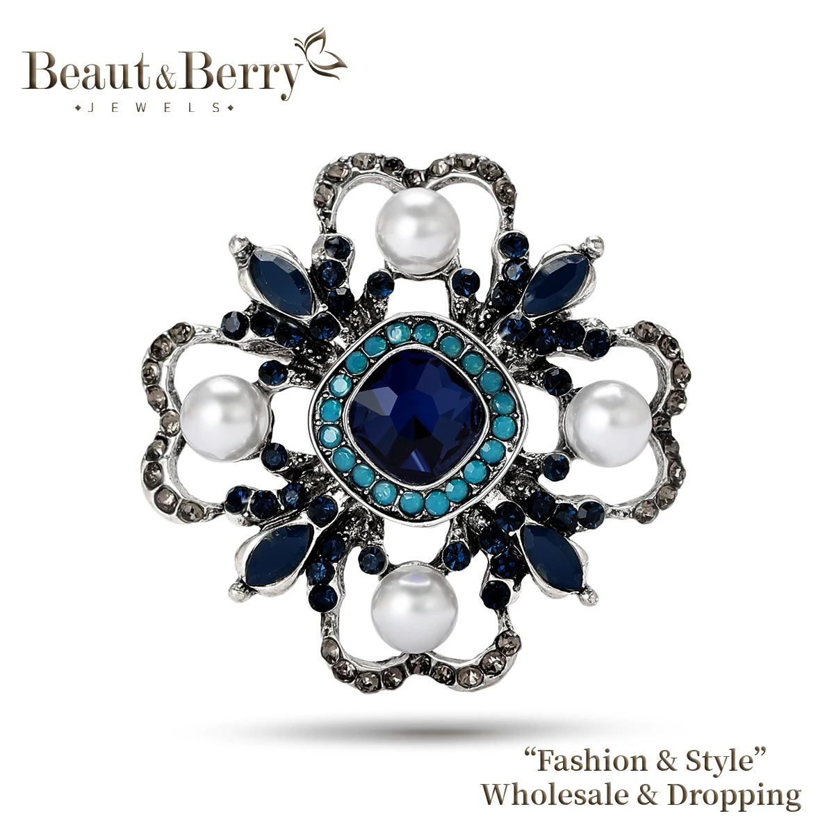 

Luxury Rhinestone Baroque Brooches for Women Unisex Vintage Pins 6-color Available Casual Party Accessories Gifts