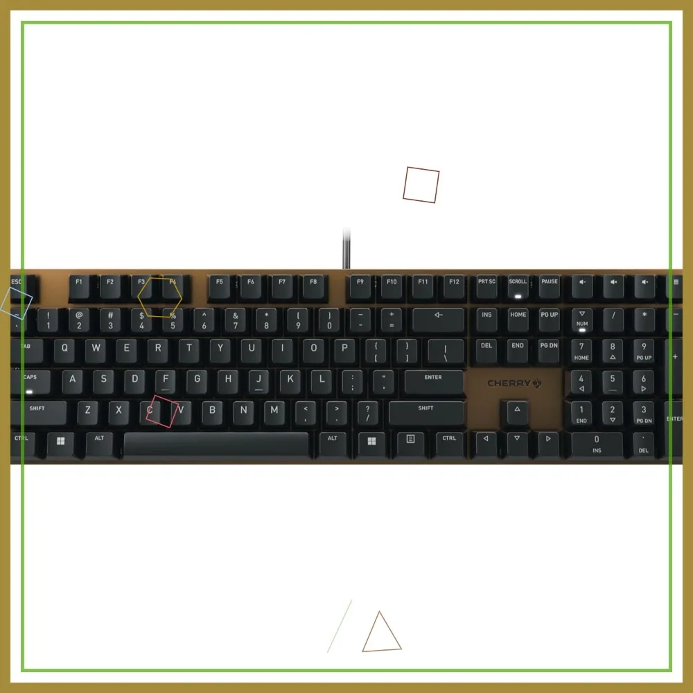 Wired Mechanical Office Keyboard, Cherry KC 200 MX, Elegant Aluminum Surface, USB-A, Silent Red Switches, Black/Bronze