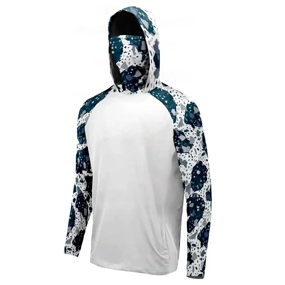 New Men's and Women's Hooded Fishing Shirts with Face Shields, Quick Drying Sun Protection Long-Sleeved Fishing Clothes