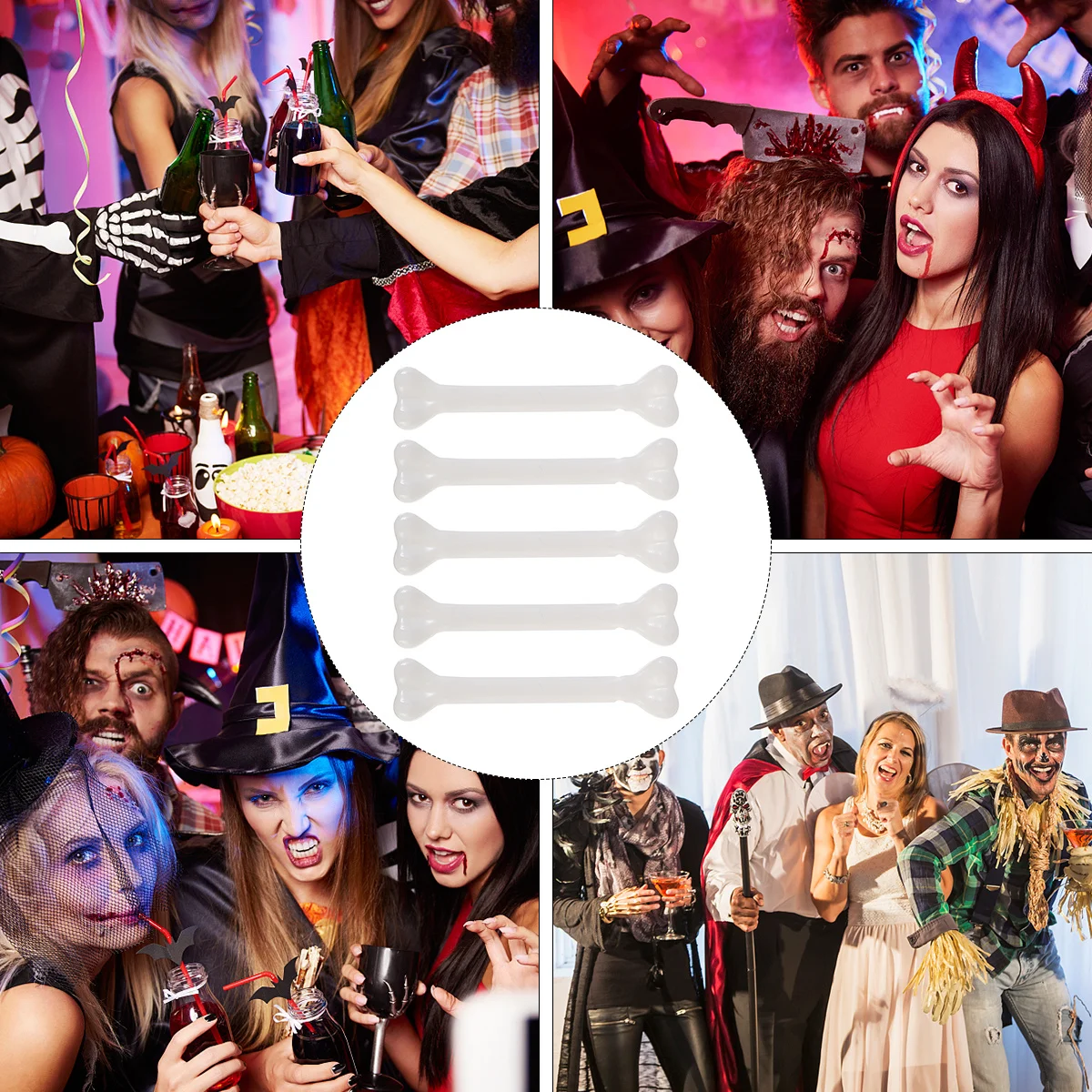 

36 шт., украшение из костей на Хэллоуин, мини-пластиковые кости для украшения вечеринки, реквизит для Хэллоуина, декор ужасов, украшение из кости