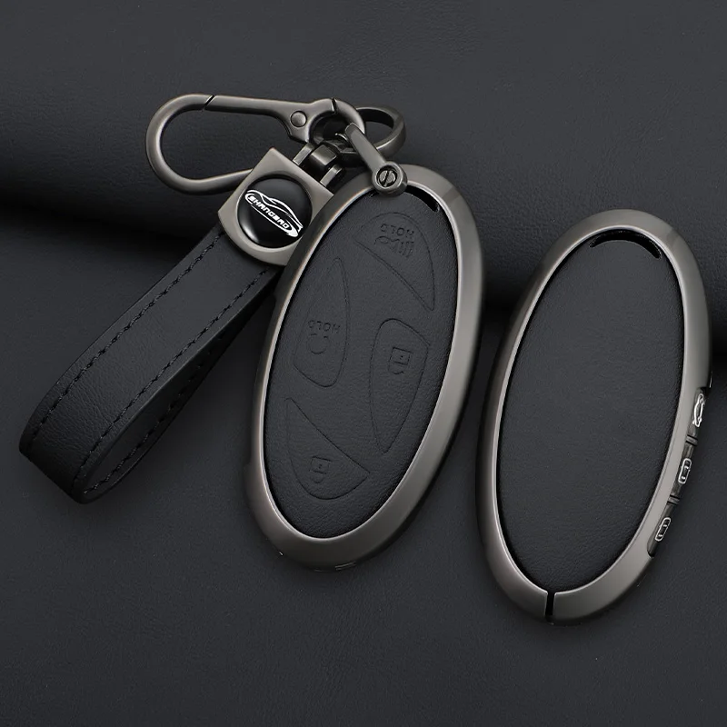 

Alloy+Leather Car Key Case Key Cover Shell Fob Holder for New Kona SX2 for Hyundai IONIQ 6 New Grand Prix GN7 Car Accessories