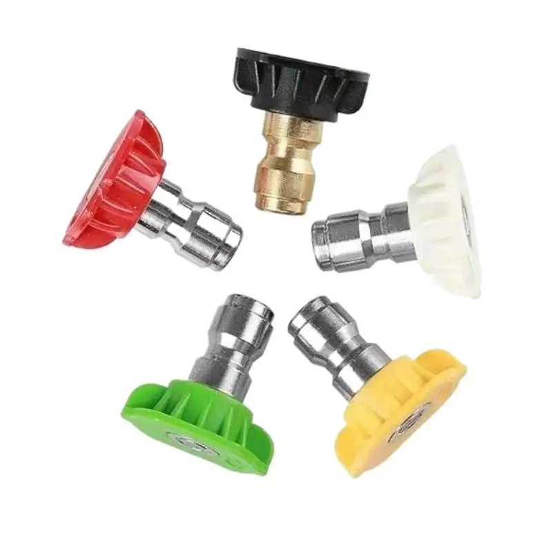 5Pcs 1/4 Inch Quick Connect Pressure Washer Car Lance Spray Nozzle Tip Cleaning Tool High Speed Rotation Increases Clean Zone