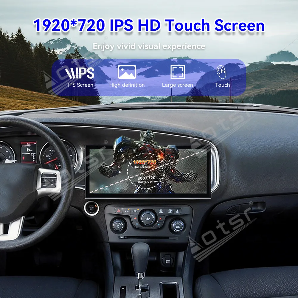 15.8 Inch In-Dash Touch Screen Car Radio GPS Navigation Stereo For Dodge Challenger 2011-2014 Multimedia CarPlay Android Auto