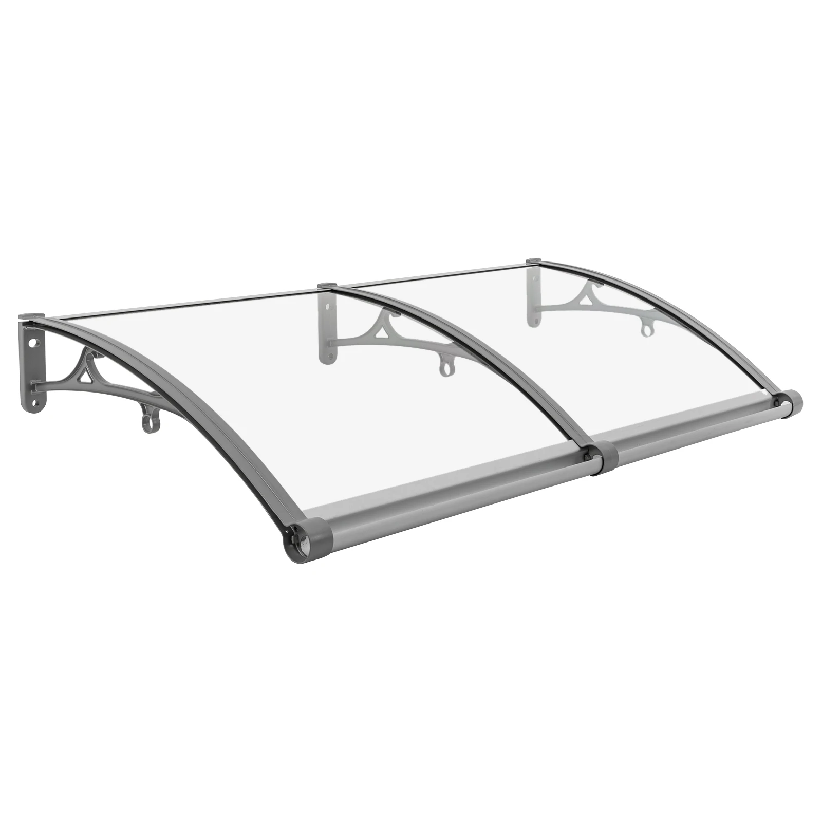 Vordach für Haustür 120 X 60 cm Transparentes Bogen-Vordach Aluminiumlegierungs-Halterung Maximallast 440,92 lbs Dach-Vordach Regenschutz – Detail 31