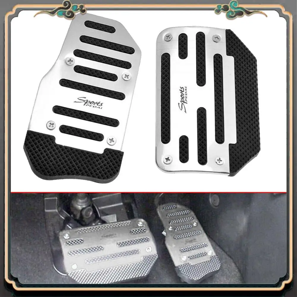 

2Pcs Gas Accelerator Pedal And Brake Pedal Cover Foot Pad Non-Slip For Universal Automatic Transmission Car