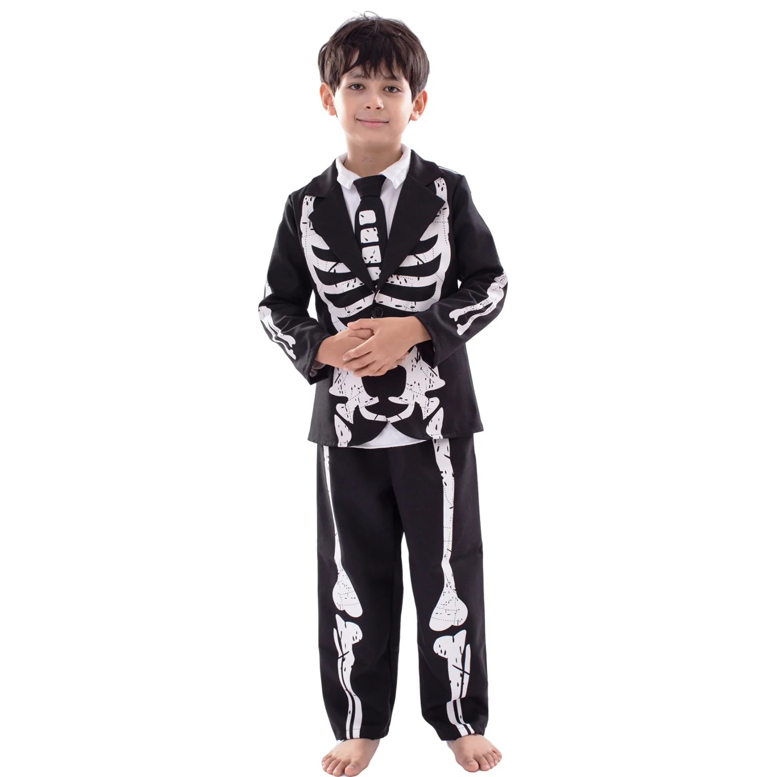 فستان بذلة للرجال والنساء ، زي تنكري ، أزياء الهالوين ، هيكل جمجمة ، أطفال ، صبي ، فتاة