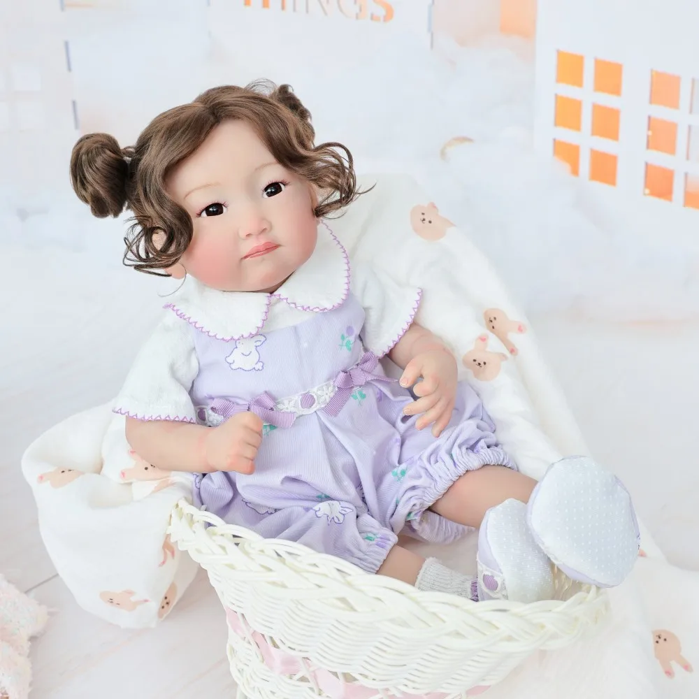 Cloveray 22 pollici Originale Realistico Reborn Baby Doll Carino Realistico Vinile Bambola di Stoffa Del Vinile Fatto A Mano Giocattolo Originale Del Capretto Regalo di Natale