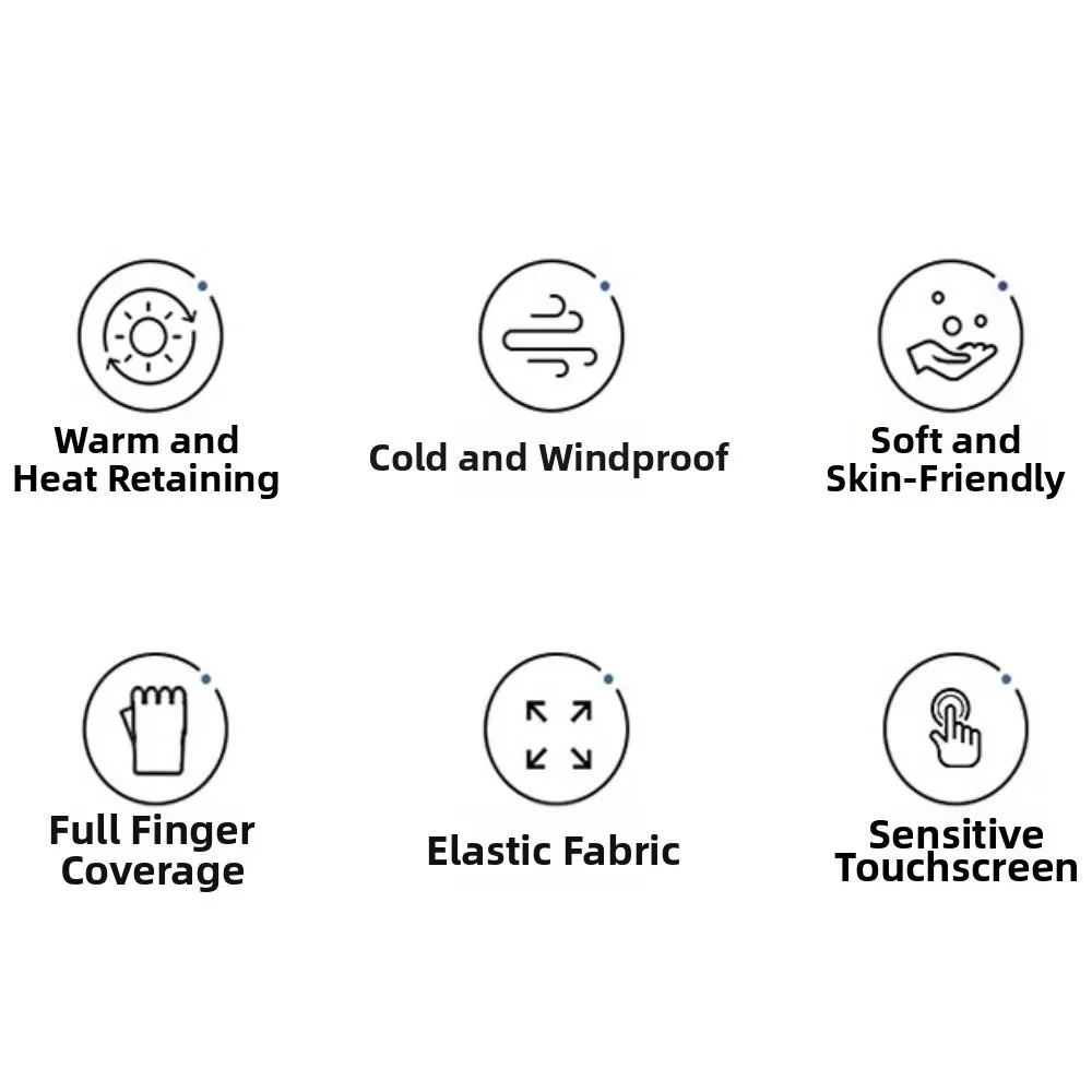 2Pairs قفازات ركوب الدراجات الشتوية المقاومة للبرد يندبروف الدافئة قفازات كاملة الأصابع تنفس قفازات مرنة تعمل باللمس