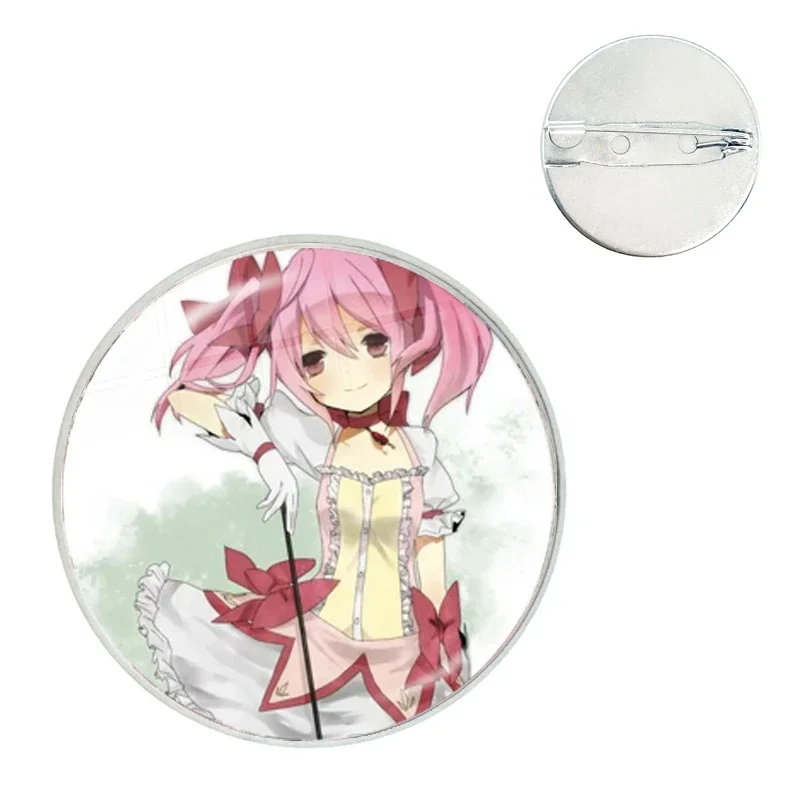 Broches de cristal de Puella Magi Madoka Magica, broches de Kaname Madoka, Pin de cabujón para ropa, accesorios para sombreros